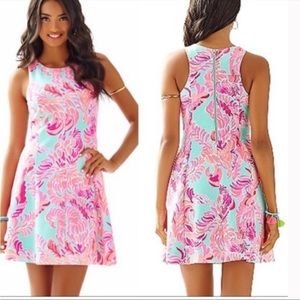 Lilly Pulitzer Women’s Poolside Blue Love Birds Cove Dress, Size XS